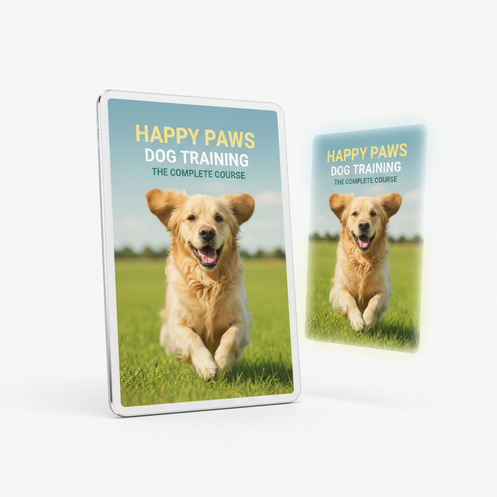 Capa do guia digital de treino de cães em fundo branco